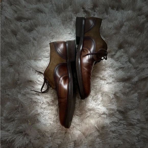 Salvatore Ferragamo, leather/suede brown Mens Oxfords Size 11 display picture 3